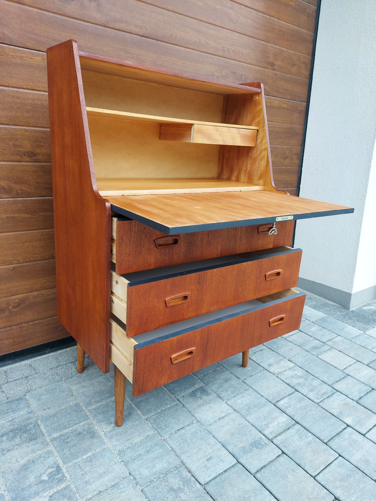 Komodka Sekretarzyk Biurko Dunski Design Lata 60 Oryginal Po Renowacji
