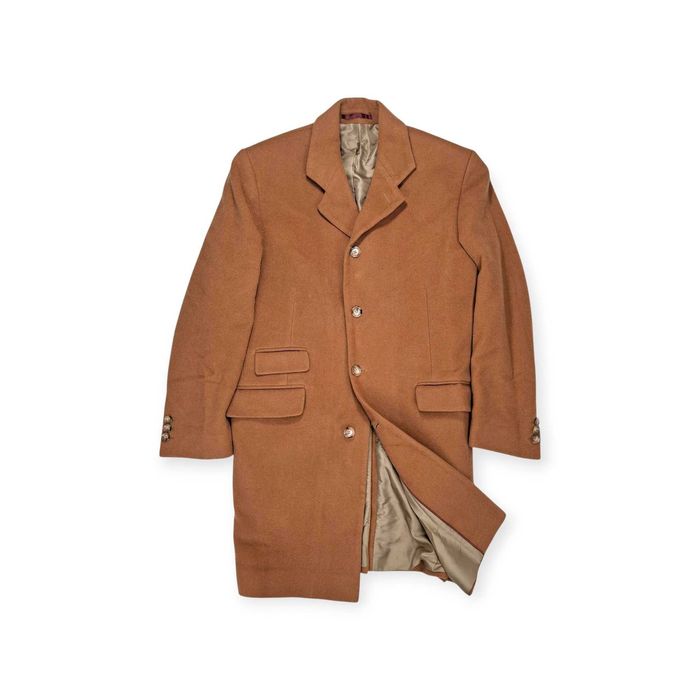 Heine Płaszcz męski Camel Wełna Kaszmir brązowy L XL 50 wełny kaszmiru