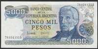 Argentyna 5000 pesos 1983 - generał San Martin - stan bankowy UNC