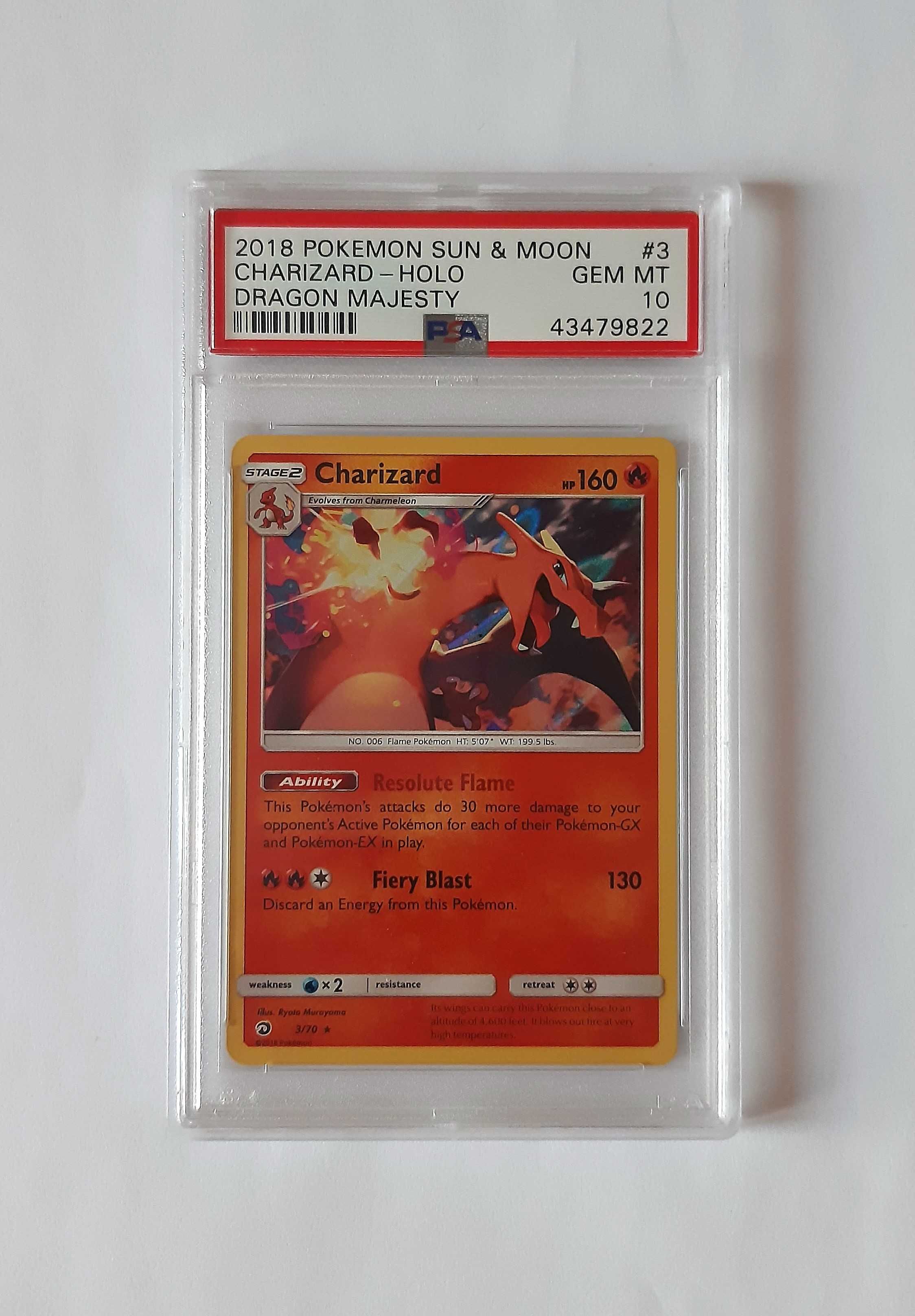 PSA 10 Pokemon Charizard Dragon Majesty 3/70 Holo Rare Gem Mint