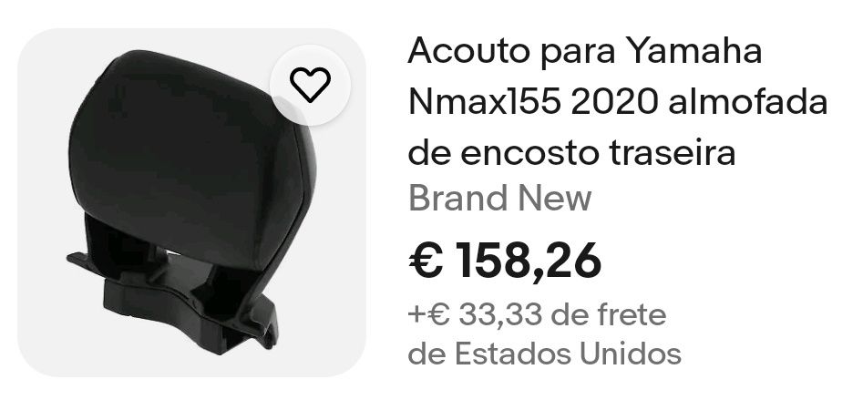 encosto para Yamaha Nmax a partir de 2020