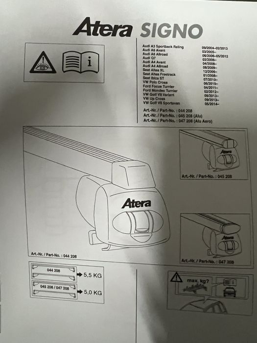 Barras tejadilho Atera Signo 047 208