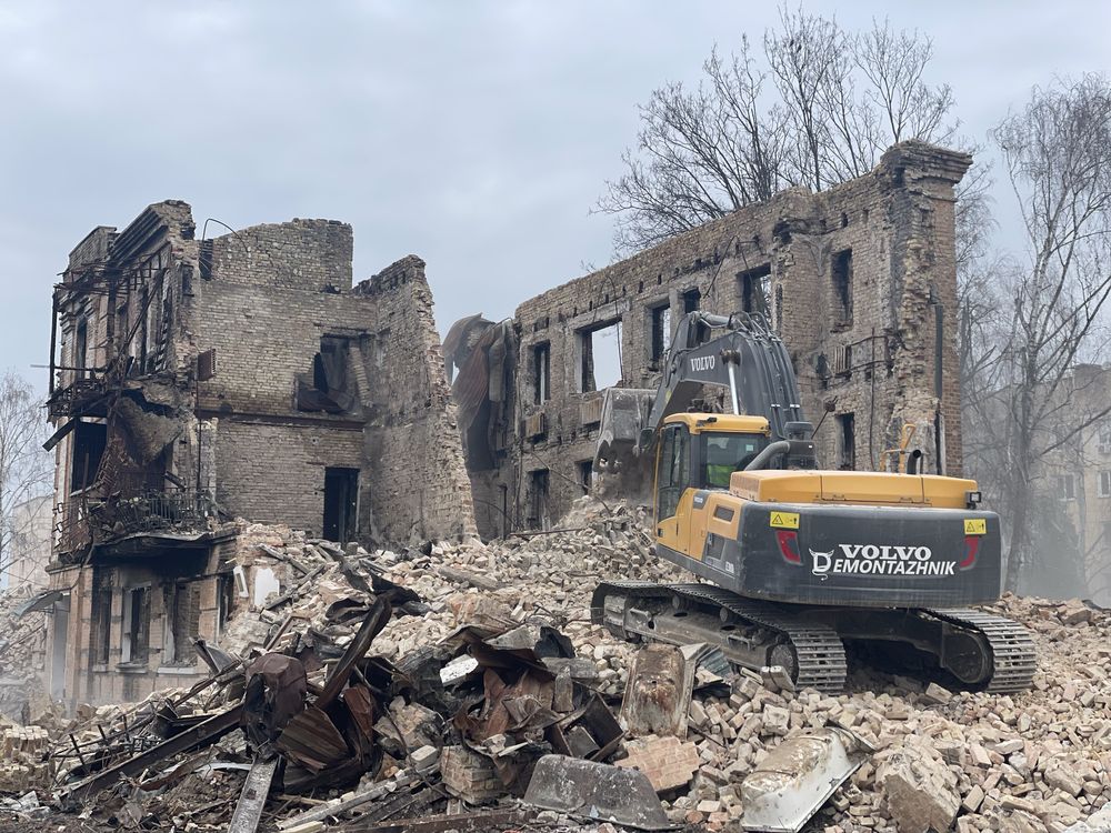 Демонтаж зданий бетона дома, демонтаж будівлі будинку металоконструкці