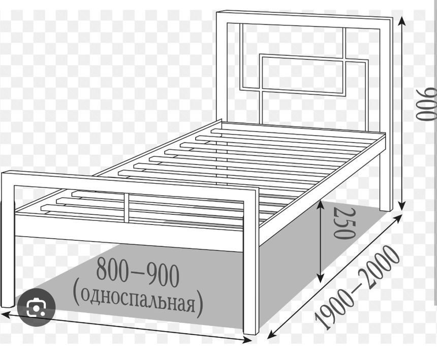 Металеве ліжко з матрацом 80х200