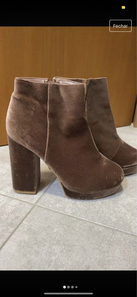 Botas salto alto veludo primark