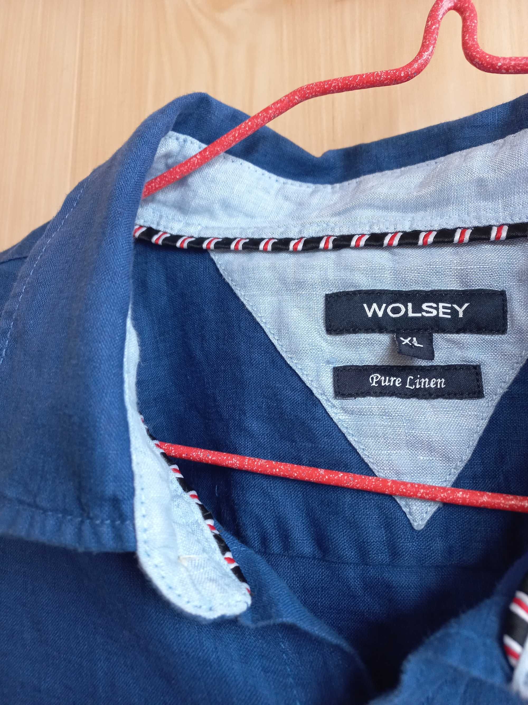 Лен 100% шикарная брендовая рубашка мужская льняная ЛЮКС wolsey 1775