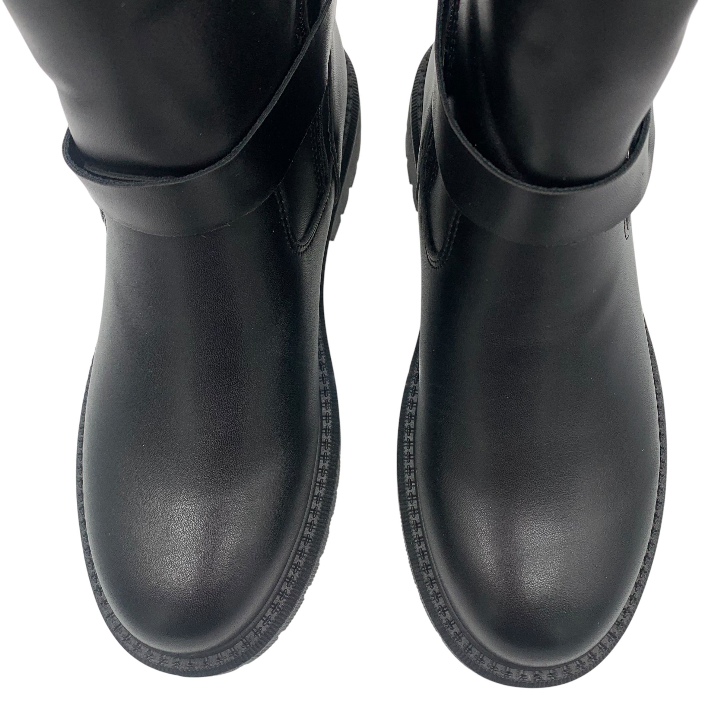 Buty damskie botki r.39 bikery krótkie ocieplane z futerkiem łańcuch