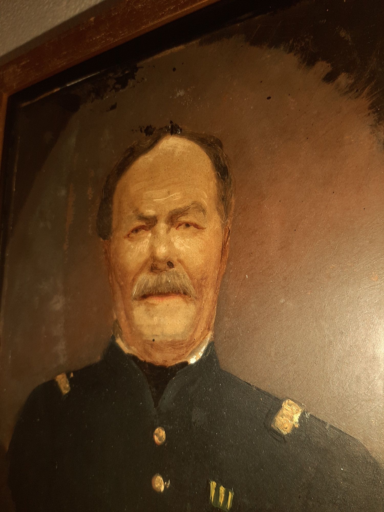 Retrato de Cavalheiro Óleo Sobre Papel Do Século XIX
