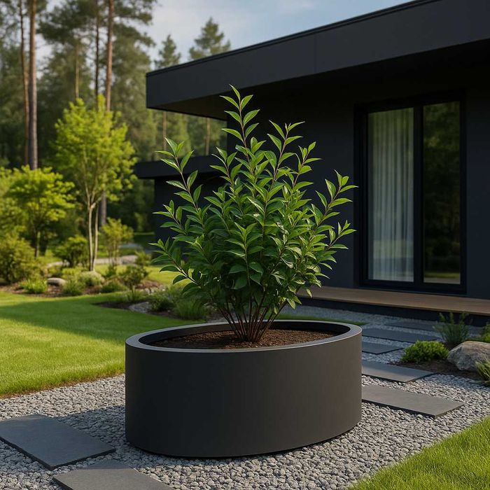 Donica OVAL FineGardens.pl antracyt włókno szklane