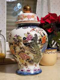 Oryginalna stara Chińska Amfora ręcznie malowana vintage