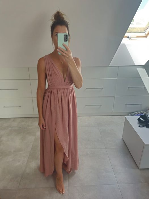 Sukienka LOU Luna pudrowy roz 38