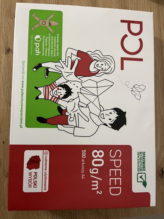 Papier ksero. 5 ryzy. Biały. A4.