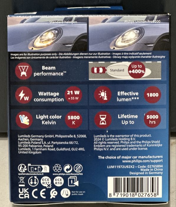 Żarówki LED H7 PHILIPS Ultinon Pro9200 +400% Nowe! Najmocniejsze!