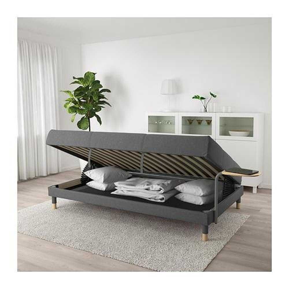 Sofá cama FLOTTEBO com mesa cinza / preto