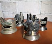 Koszyczki podstakanniki do szklanek Vintage 6 sztuk