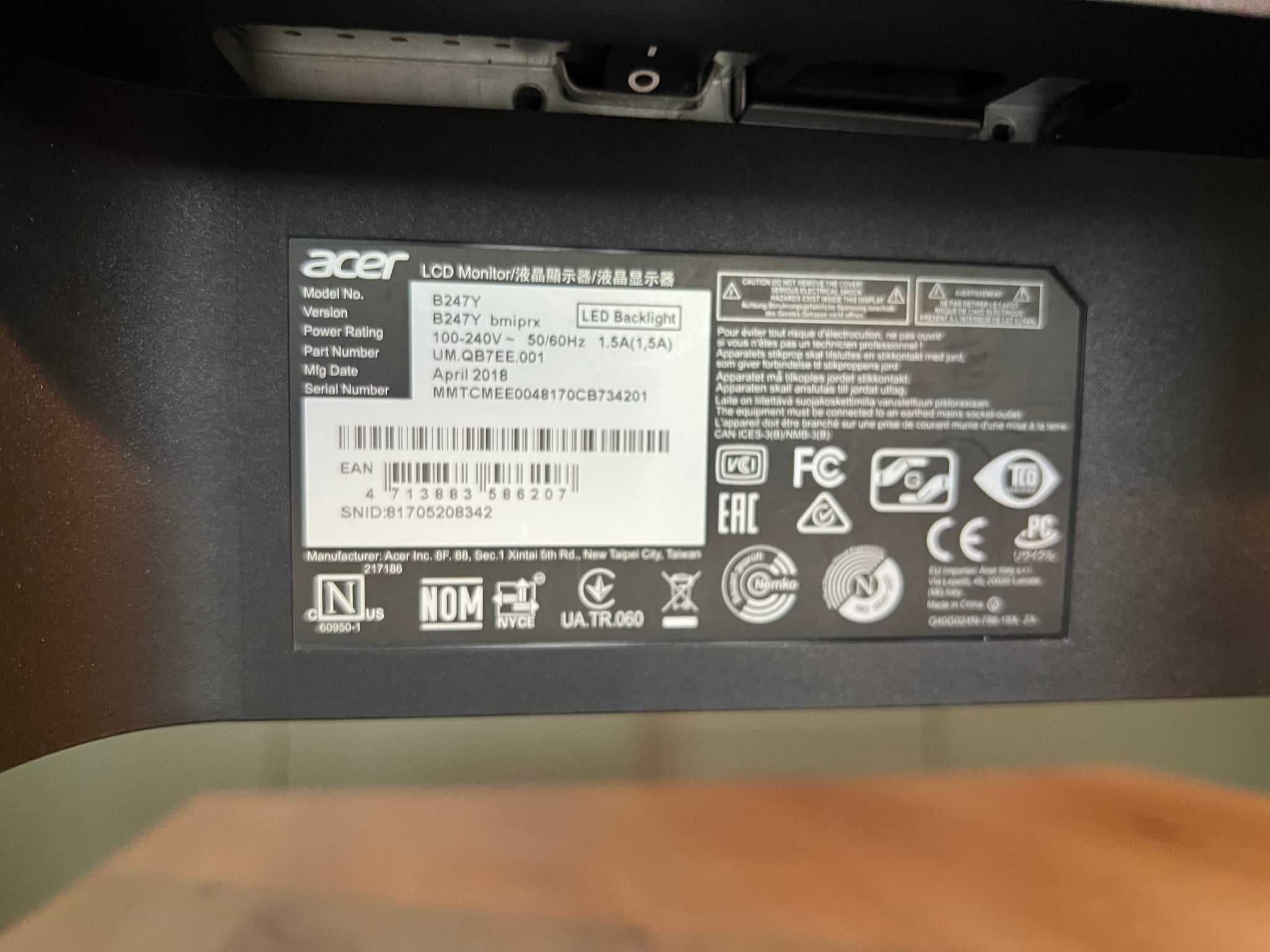 Sprzedam w pełni działający Monitor Acer B247Y