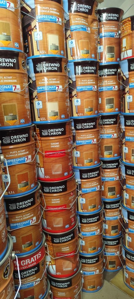 DREWNOCHRON Impregnat EXTRA 4,5l bezb dąb cedr tik sosna palisander !!