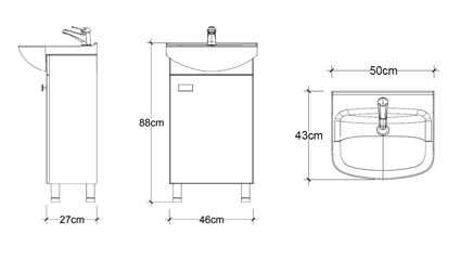 Wyprzedaż! NOWE szafki pod umywalkę o szer. 50 cm / 60 cm