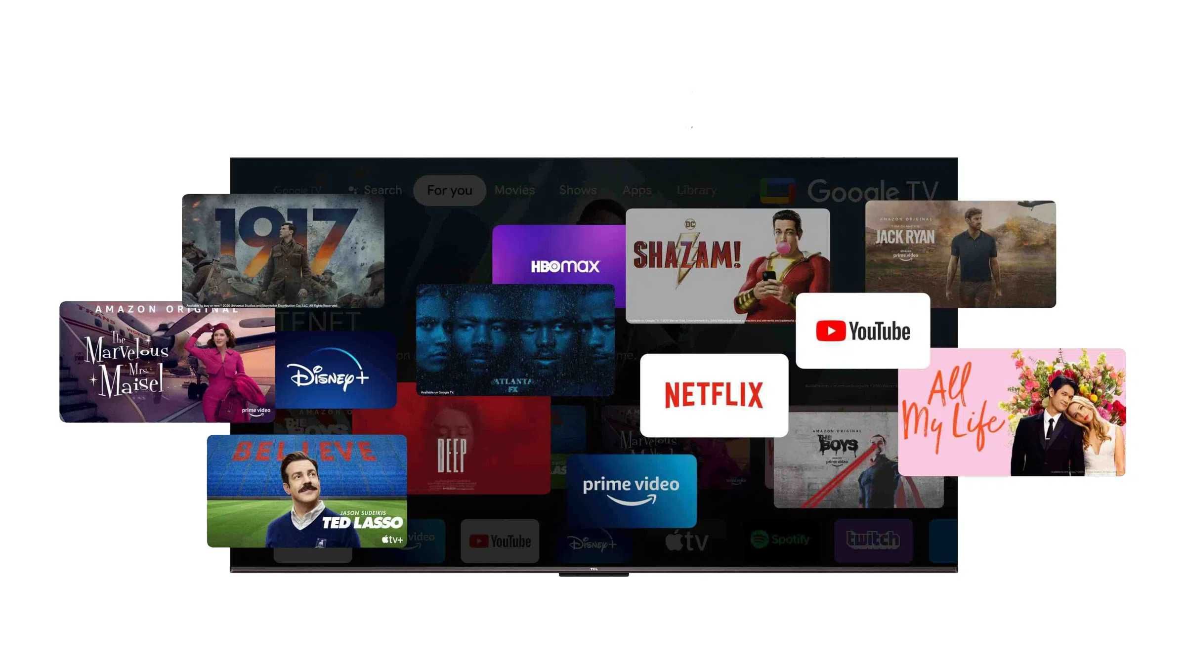 TV 50" LED TCL 50V6B UltraHD 4K SmartTV Wi-Fi 5GHz 16Gb OS Google TV