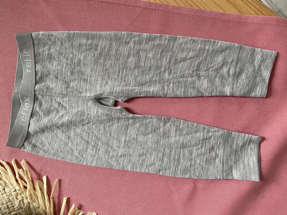 Reflex 9 miesiecy 100% wełna merino legginsy getry szare