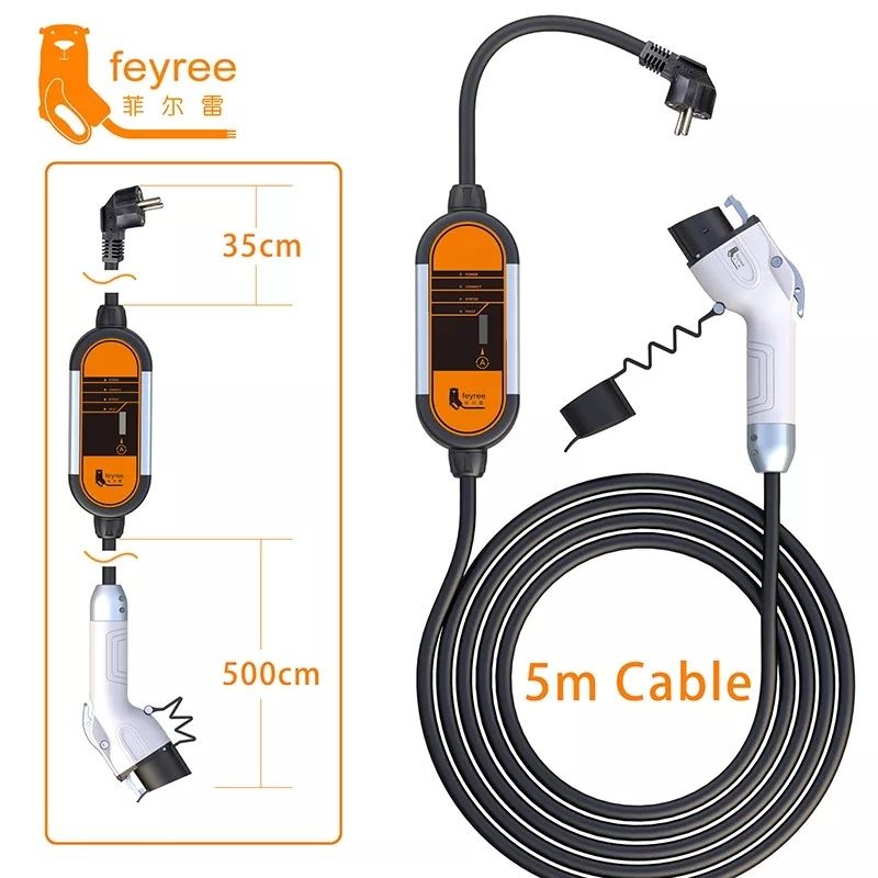 Зарядка FEYREE на 16A, для любого електромобіля TYPE1 або TYPE2