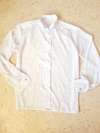 Белая шёлковая рубашка с воротником стойкой под бабочку р.М