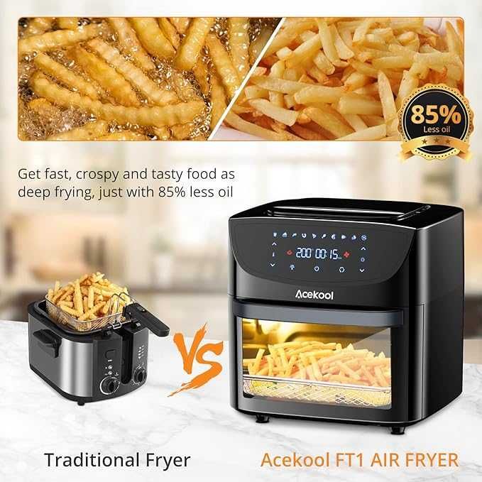 Airfryer / mini piekarnik 18 l, 1800 W, LED, 10 funkcji, akcesoria