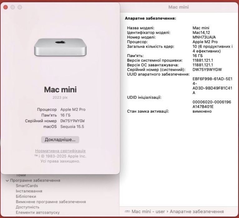 Mac Mini M2 Pro, 16/512 GB, Neverlock