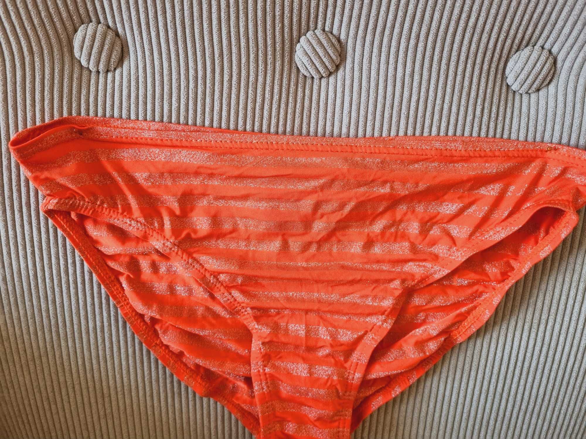 Strój kąpielowy dwuczęściowy 146/152/158 bikini pomarańczowo-złoty