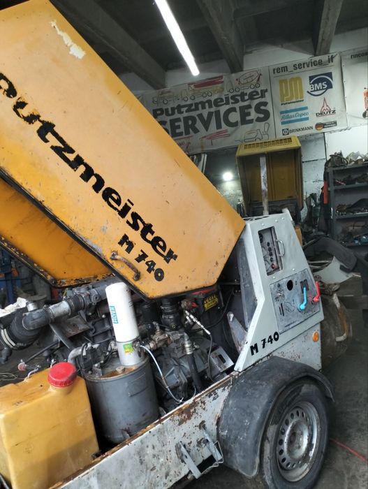 Putzmeister m740d , пневмонагнітач, стяжечна машинка