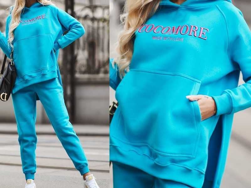 Cocomore mięsisty dres set błękit z logowaniem S-M-L