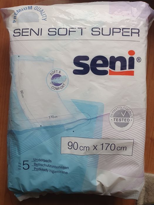 Seni Soft Super, podkład higieniczny, 90 cm x 170 cm, 3 szt.