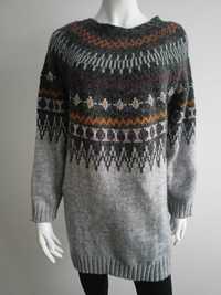 Ciepły wełniany sweter damski norweski Nanok 44 XL wełna alpaka