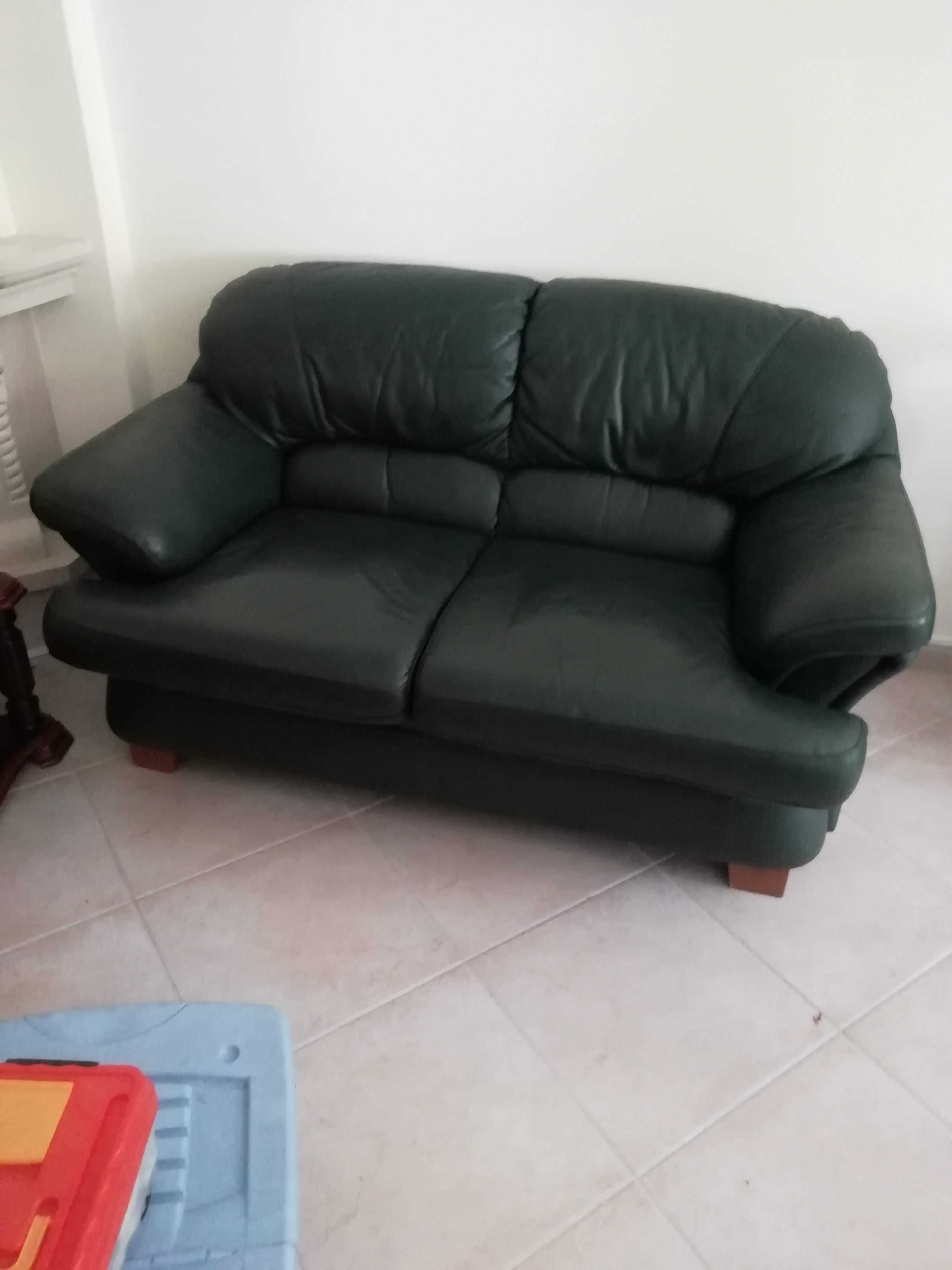 Sofas em pele verde como novo