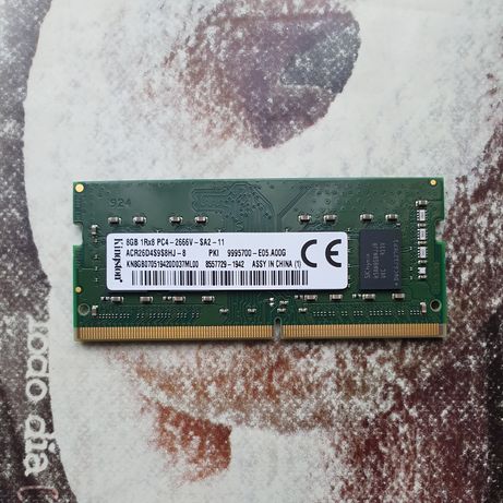 Оперативна пам'ять kingston DDR4 8192 MB PC4-2666V