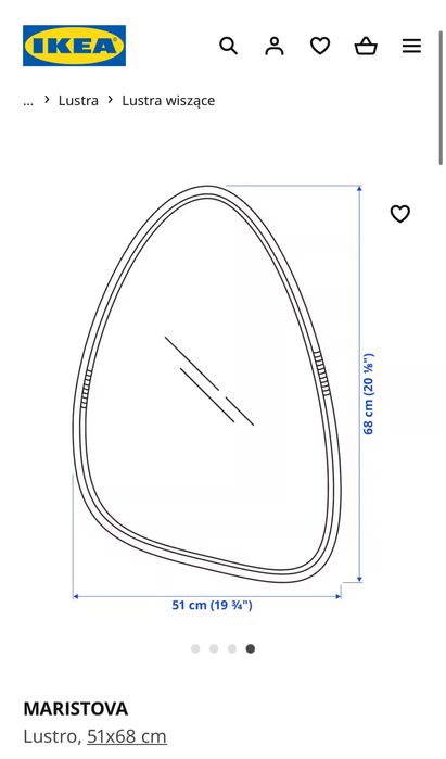 Lustro ikea MARISTOVA, boho, jak nowe, super stan!