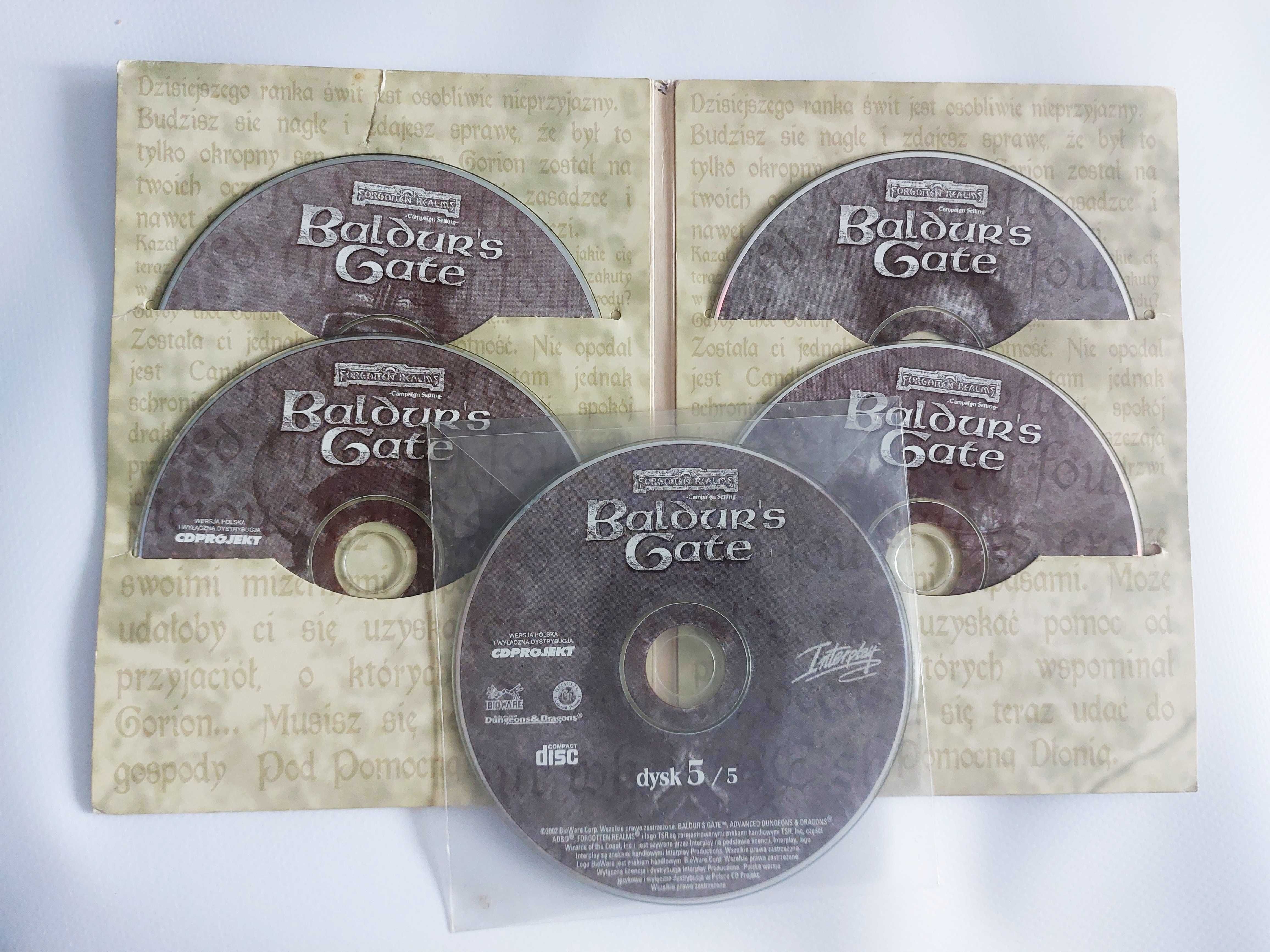Baldur's Gate 1 PL BIG BOX PC 5 CD duże pudełko oryginał po polsku