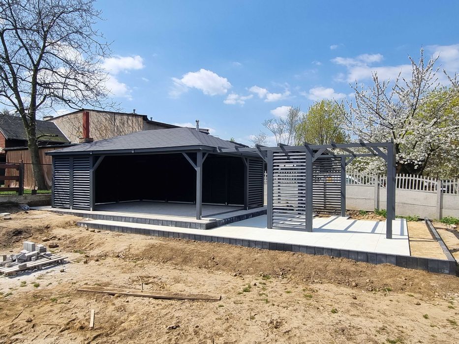 Altana ogrodowa 5 x 7 + pergola domek narzędziowy altanka PRODUCENT