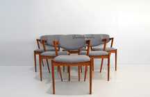 Conjunto de 6 cadeiras Kai Kristiansen modelo 42 Estilo nórdico