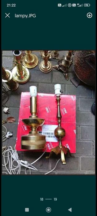Lampa mosiężna, lampy