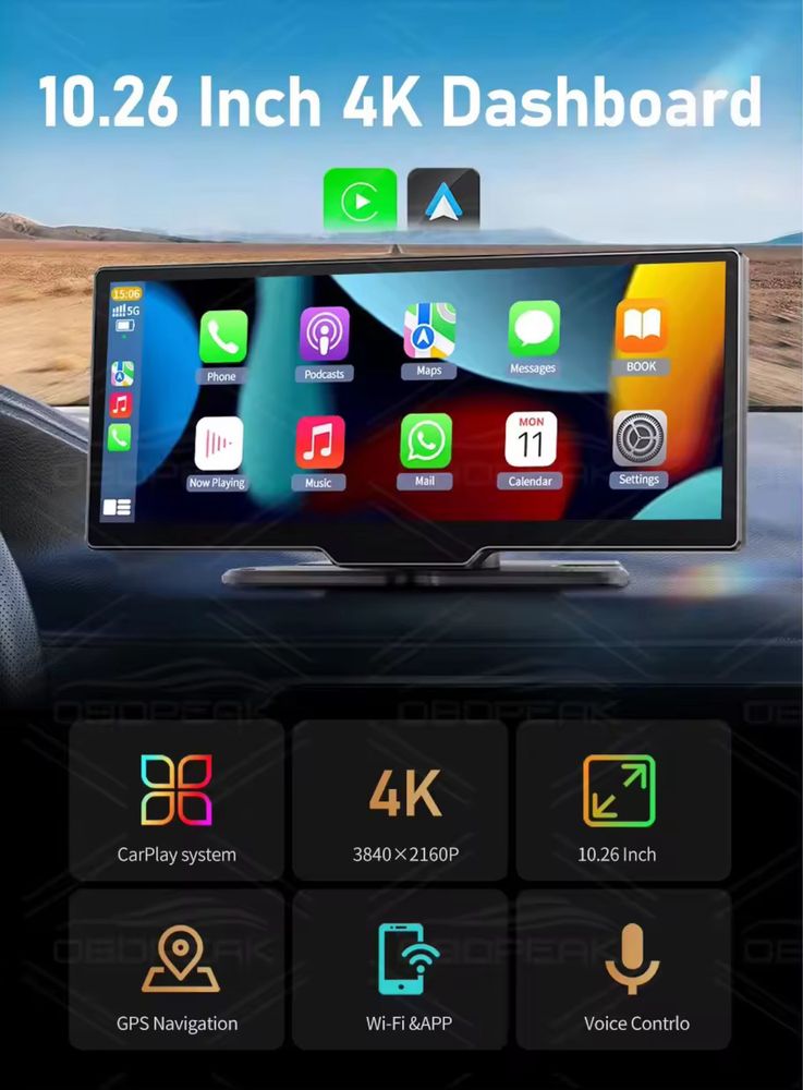 Carplay monitor 10ʼ з відеореестратором