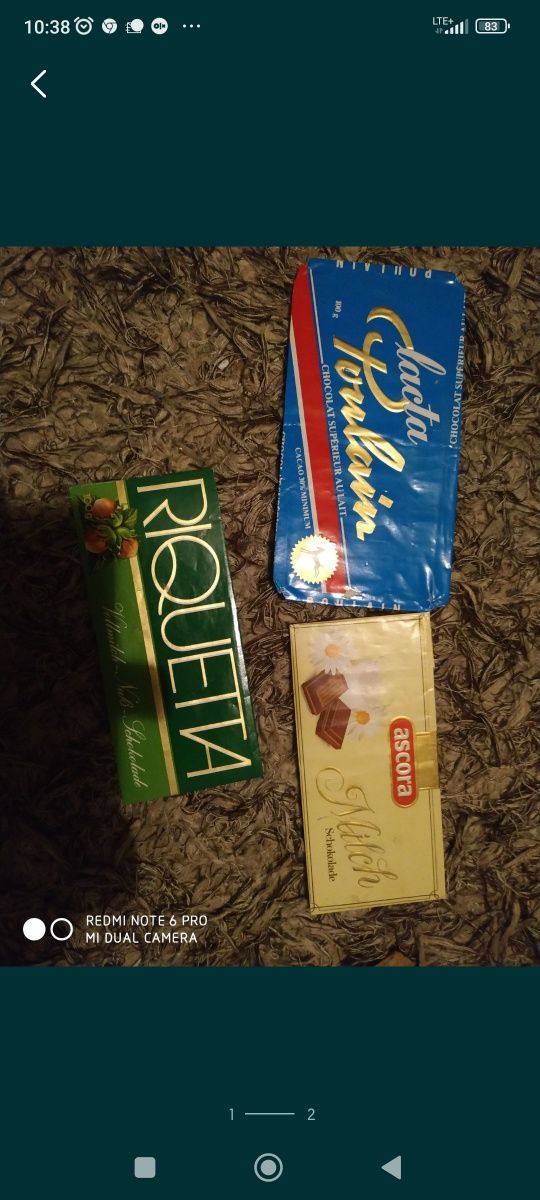 Etykiety z czekolady PRL
