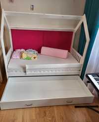 Łóżko dziecięce domek 80x160 wraz z materacem VISCO & HR PREMIUM 17 cm
