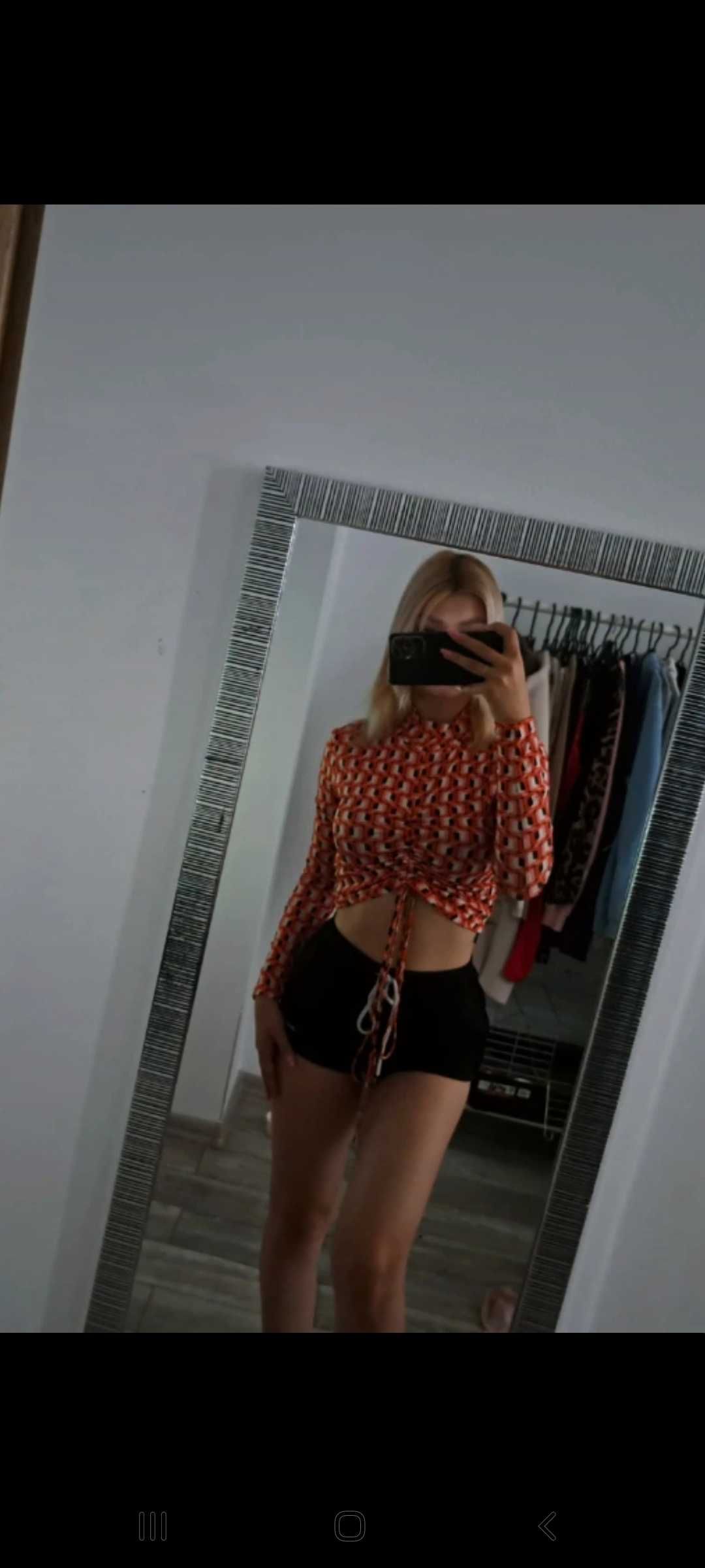 crop top z długim rękawem