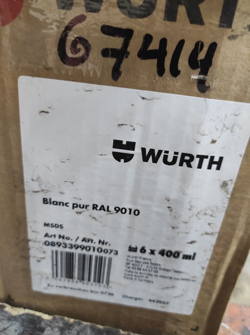 Spray Wurth lakier quattro Biały RAL9010