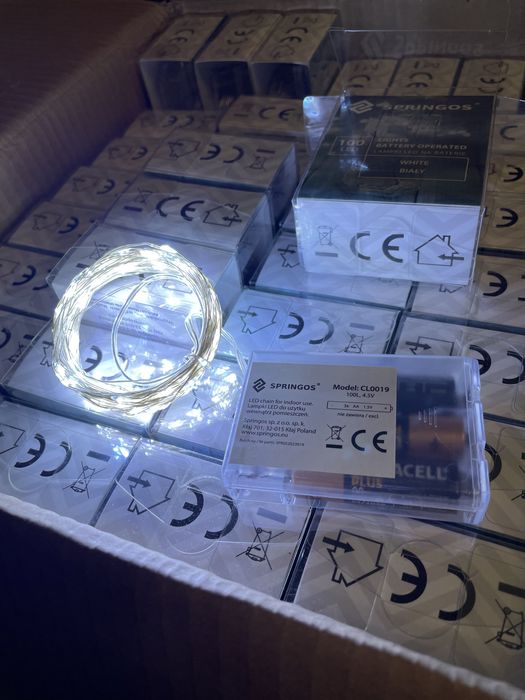 Гірлянда на батарейках 10 метрів, 100 діодів лед нитка