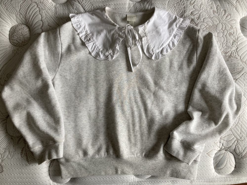 Sweatshirt cardada cinza
