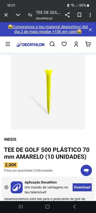 Tee de golf 10 unidades