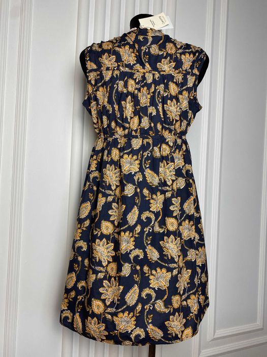 Nowa sukienka mini granatowa w kwiaty 36 S Mango oversize 100% bawełna