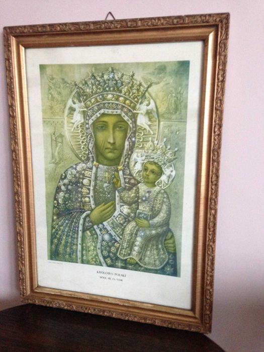 Obraz, Matka Boska Częstochowska, duży z lat 50-tych XX w.